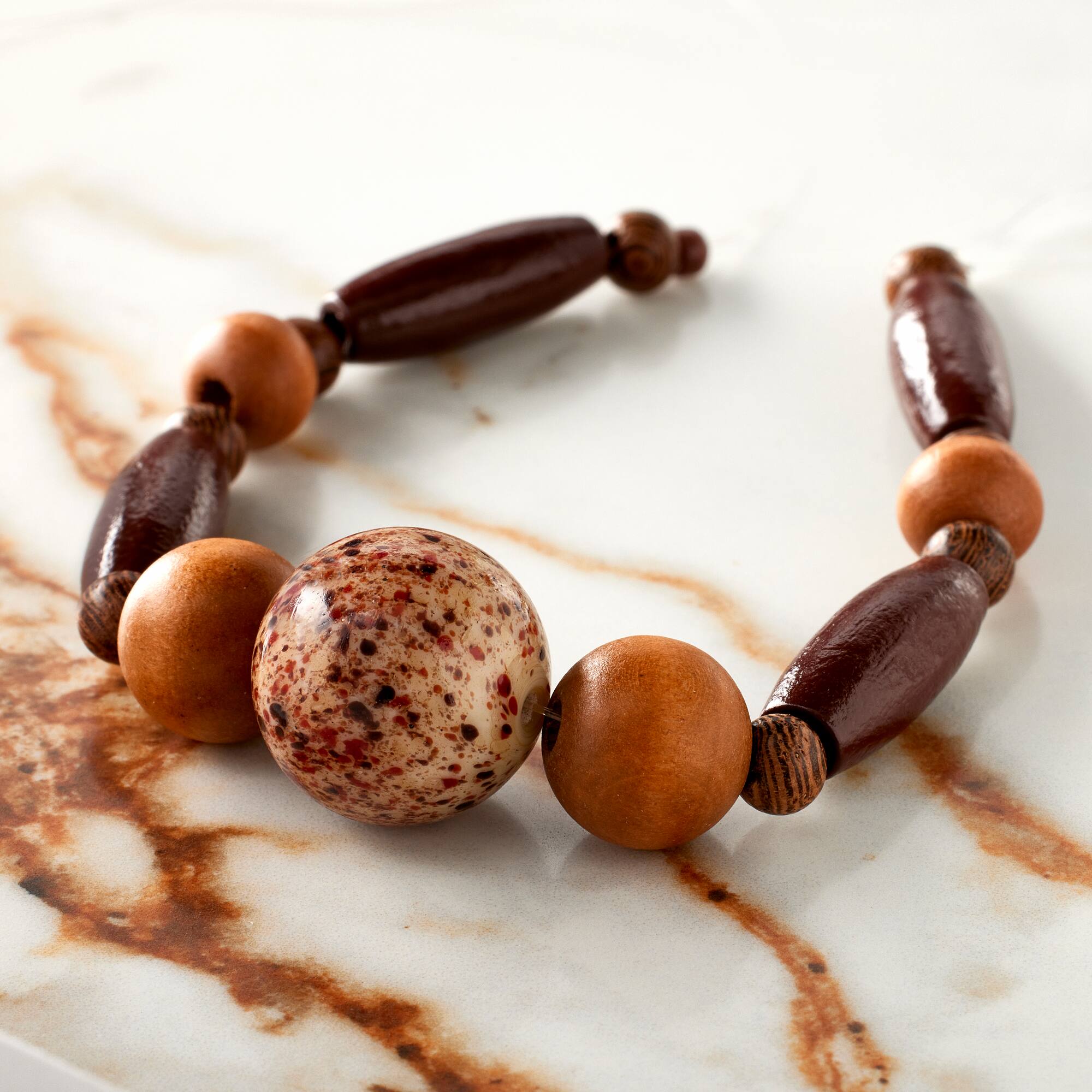 Brown & Gold Wood Mixed Beads by Bead Landing®